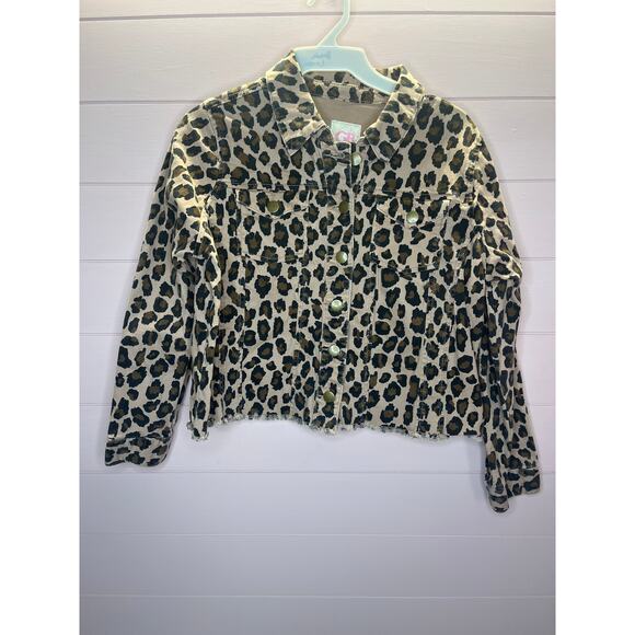 Gianni Bini Leopard Raw Hem Jacket - Picture 1 of 5